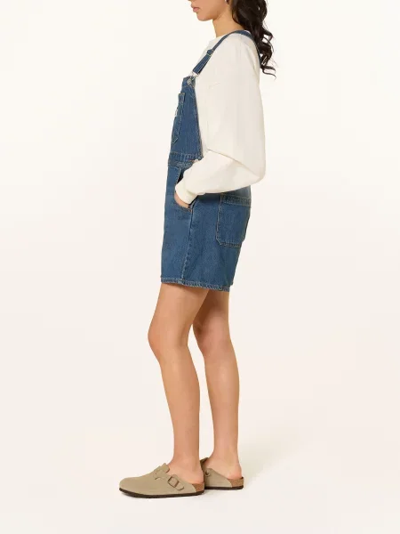 Levi's ogrodniczki jeansowe UTILITY SHORTALL niebieski