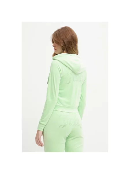 Bluza z kapturem Juicy Couture z kapturem zielona