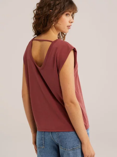 WE Fashion Top burgundy roșu