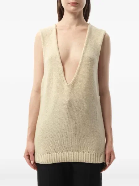 Pulover Lanvin fără mâneci cu decolteu în V