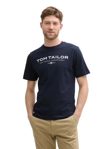TOM TAILOR Tricou bleumarin alb