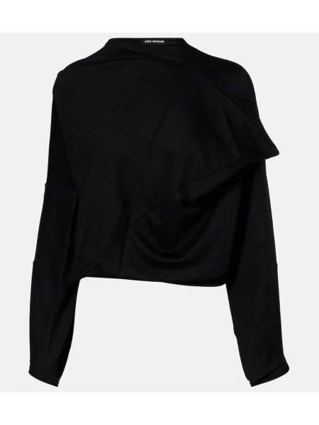 Top Junya Watanabe wełniany o krotszym kroju czarny