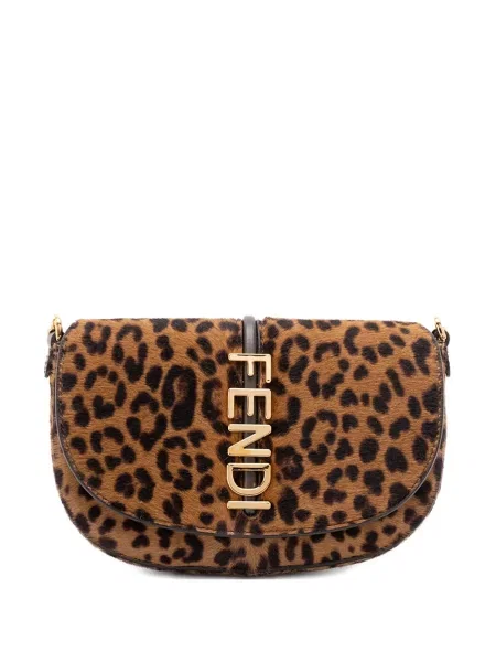 Colier Fendi cu model leopard maro