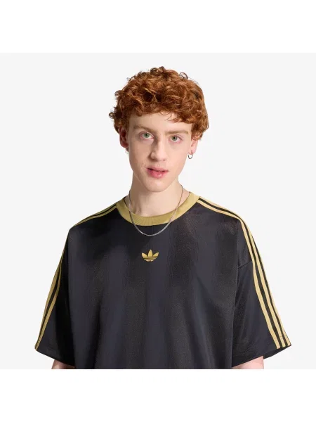 Koszulka adidas Adicolor Jacquard Jersey Black/ Dark Football Gold S czarna