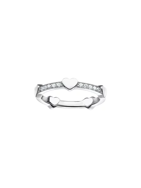 Pierścionek Thomas Sabo w serca szary