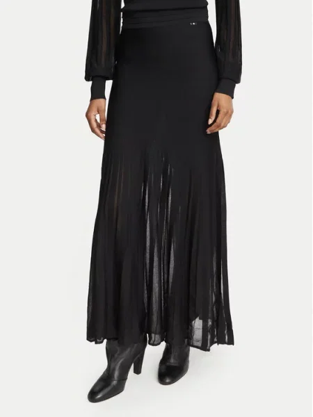 Fracomina Maxi suknja Flare Fit crna