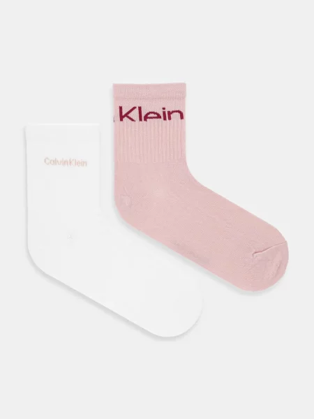 Чорапи Calvin Klein Jeans 2 чифта розово