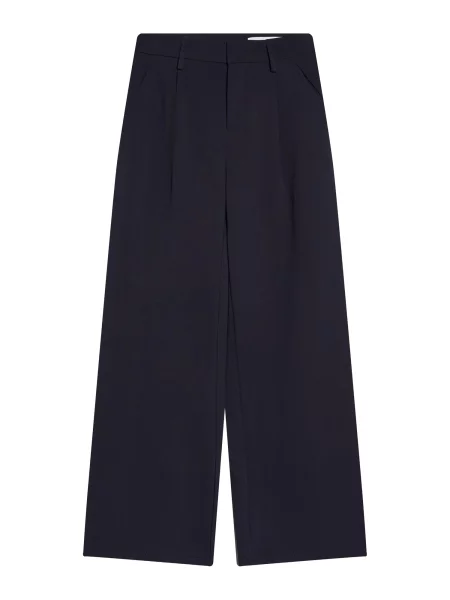 Bershka Hlače z naborki mornarska