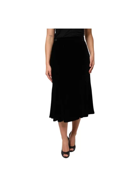 Spódnica midi Dolce And Gabbana z wysoką talią do kolan czarna