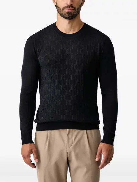 Pulover Karl Lagerfeld din jacard negru