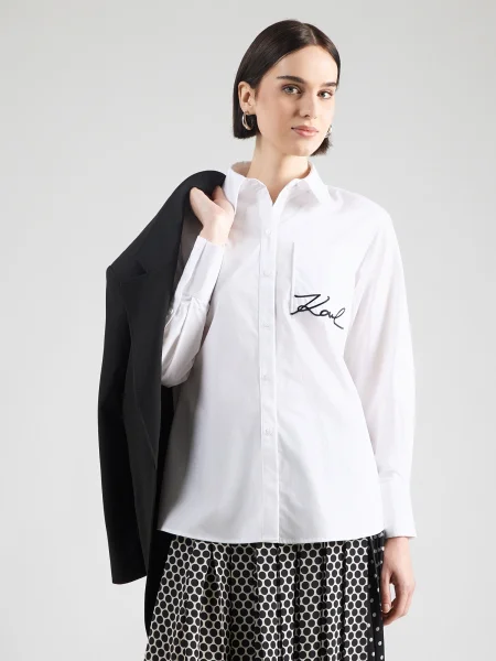 Karl Lagerfeld Bluză negru alb