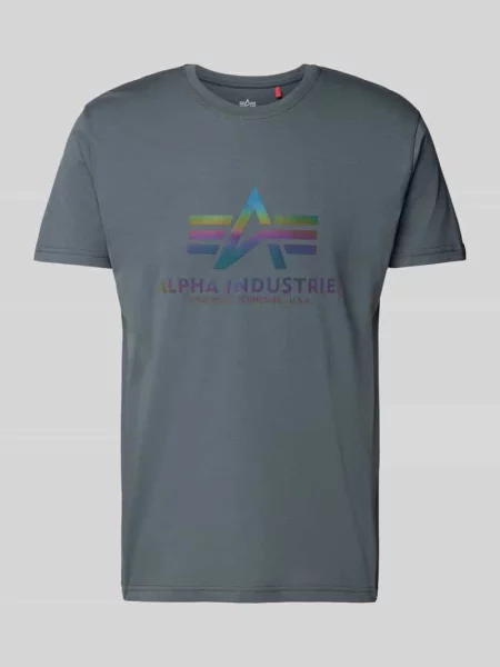 T-shirt z nadrukiem z logo Alpha Industries szara