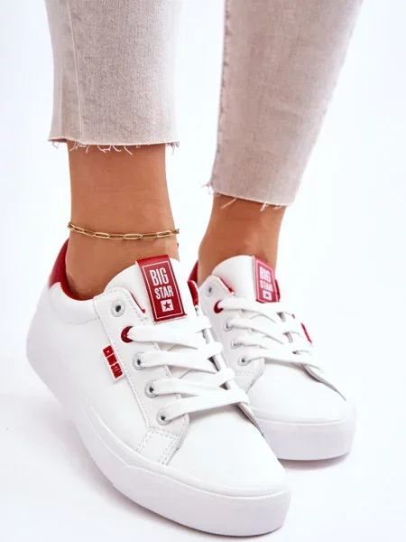 Dámske tenisky BIG STAR white/red sivá