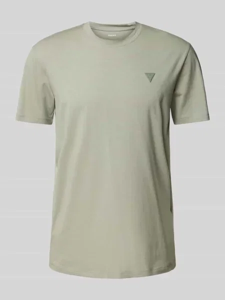 T-shirt z detalem z logo model ‘HEDLEY’ Guess zielona