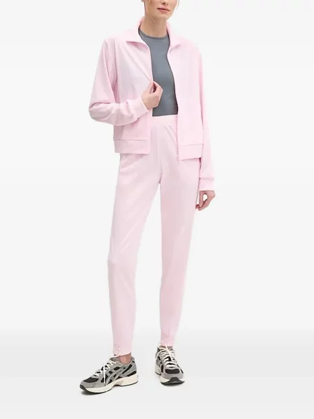 Komplet dresowy Adidas koronkowy sznurowany w paski różowy