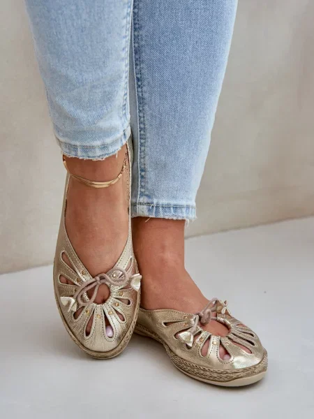 Usnjene balerinke Zazoo brez pet