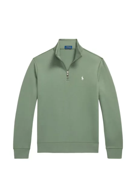 Fleece polo Polo Ralph Lauren με κέντημα με λαιμόκοψη v κόκκινο