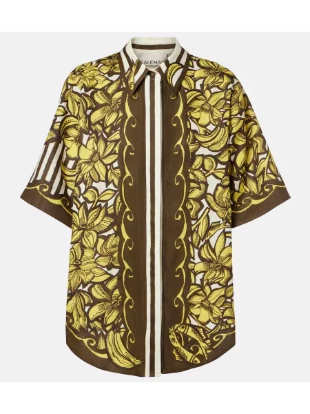 Cămașă Alemais cu model floral galben