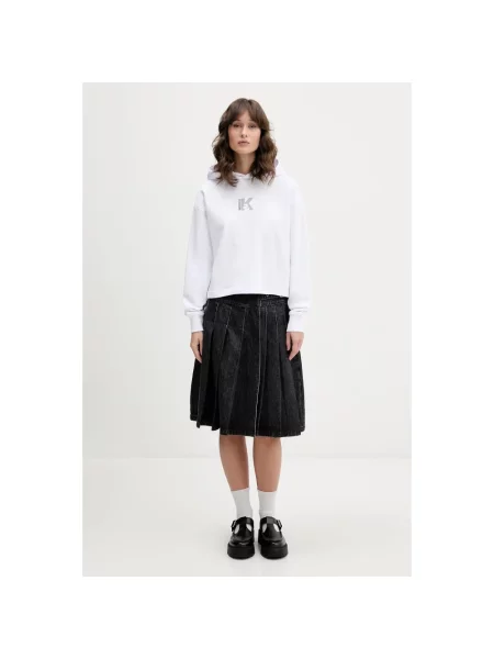 Bluza z kapturem Karl Lagerfeld z logo biała