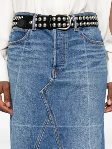 Fustă din denim Alexander Wang până la genunchi albastru