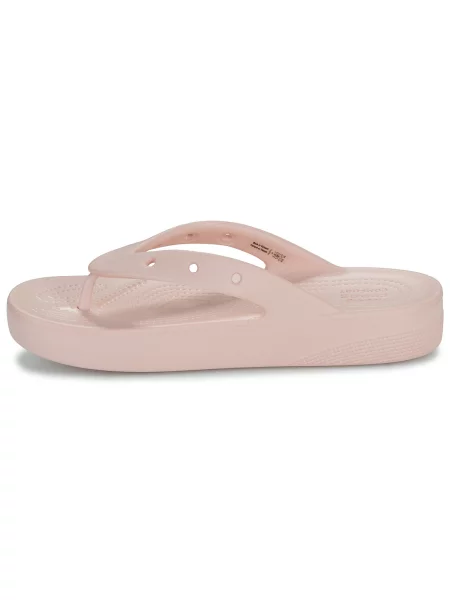 Klasické šľapky Crocs na platforme ružová