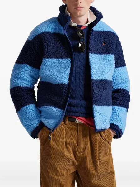Ριγέ polo Polo Ralph Lauren με κουκούλα με αυτόγραφο λευκό