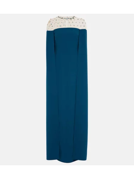Rochie Safiyaa cu broderie albastru