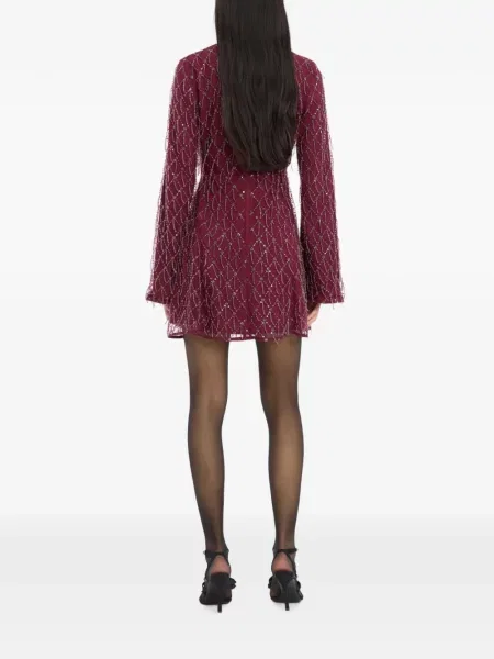 Rochie mini Rotate Birger Christensen cu paiete evazată roșu