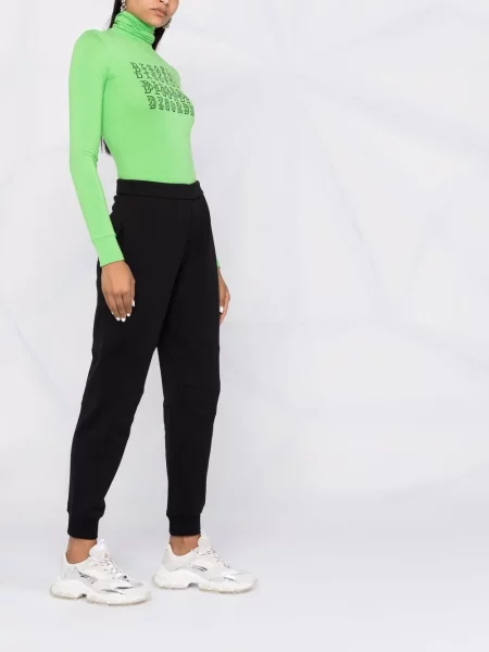 Pantaloni Moncler cu imagine alergare negru