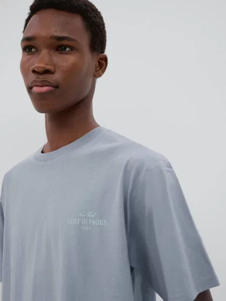 Wzorzysty t-shirt Teen L MANGO TEEN niebieski