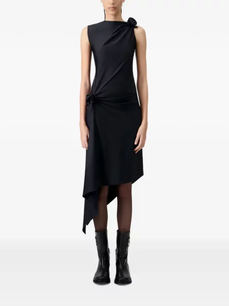 Rochie Coperni cu model floral asimetrică negru
