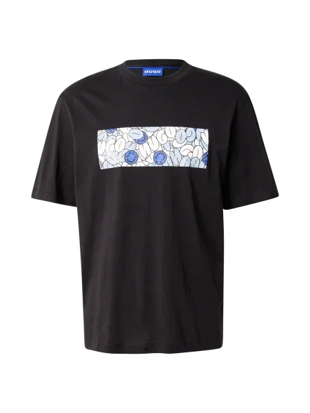 HUGO Tricou Nurix negru