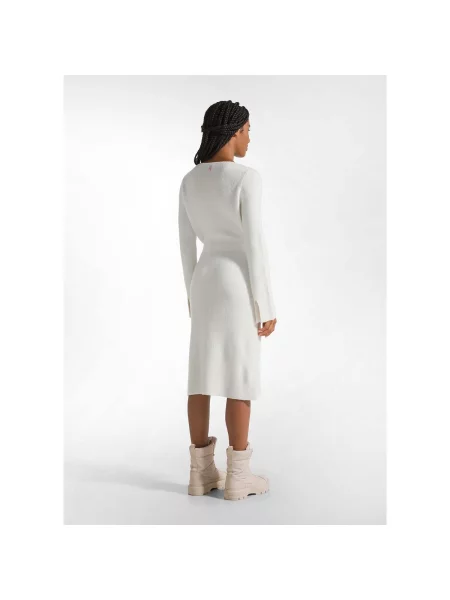 Lung rochie Deha tricotate alb