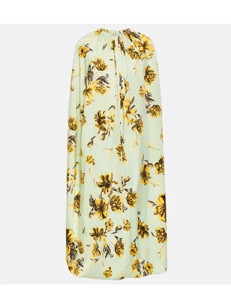 Rochie midi Jil Sander cu model floral până la genunchi de costum
