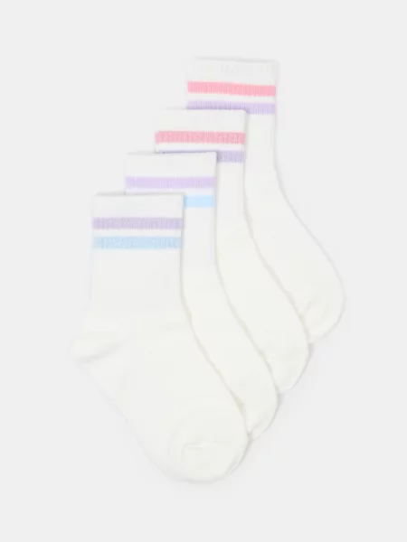 Sinsay Ponožky s bavlnou v proužcích 4 pack vícebarevná
