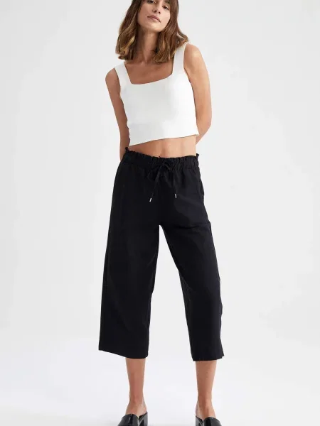 Decupat pantaloni culottes Defacto negru