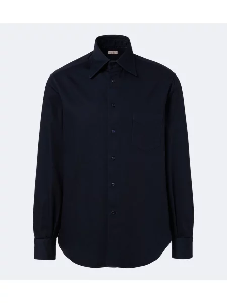 Cămașă Brunello Cucinelli din poplin albastru