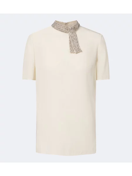 Top Valentino de mătase bej