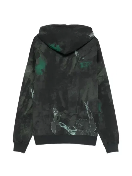 Hanorac cu glugă Off-white cu imagine cu cordon alb