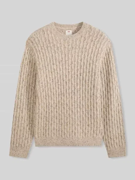 Sweter ze strukturalnym ściegiem warkoczowym Levi's beżowy