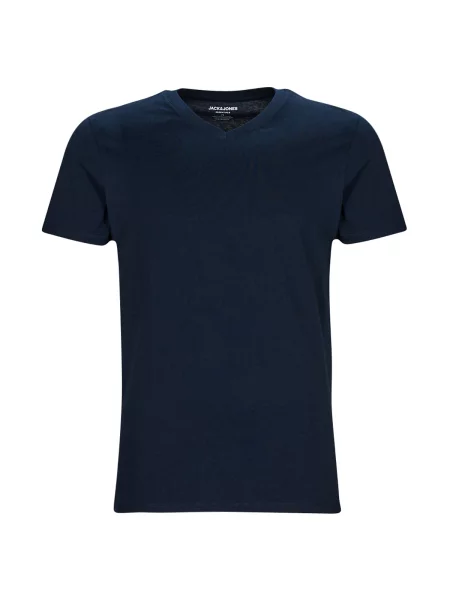 Tricou Jack & Jones cu decolteu în V albastru