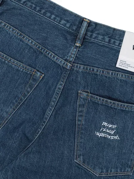 Blugi Wtaps cu broderie albastru
