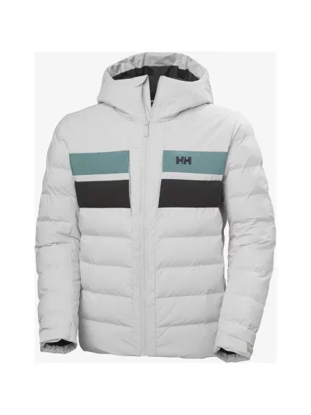 Kurtka z kapturem Helly Hansen Bossanova Puffy Ski Free jasnoszary czarny S biała