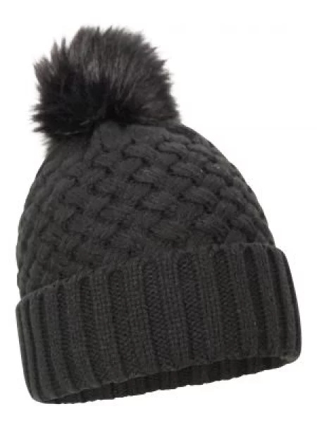 Lisbon Fur Pom czapka Black