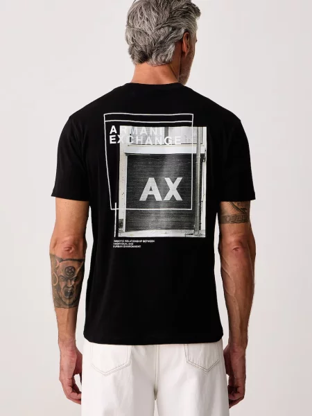 Armani Exchange tricou pentru bărbați din negru
