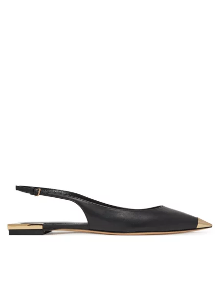 Elisabetta Franchi Buty Kobieta 39 EU Skóra Baletki Slingback z Licowej Skóry Nappa czarny