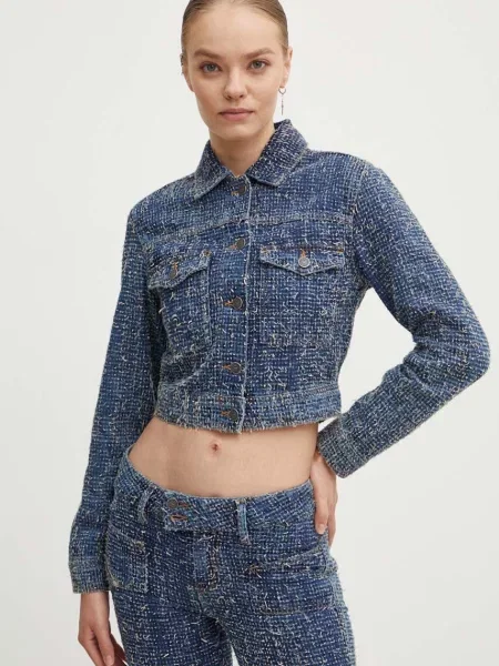 Diesel kurtka jeansowa DE-ATEL-S przejściowa niebieski