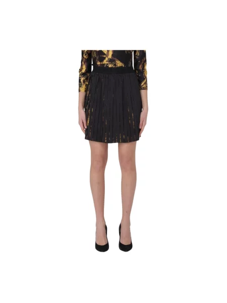 Spódnica jeansowa Versace Jeans Couture z nadrukiem czarna