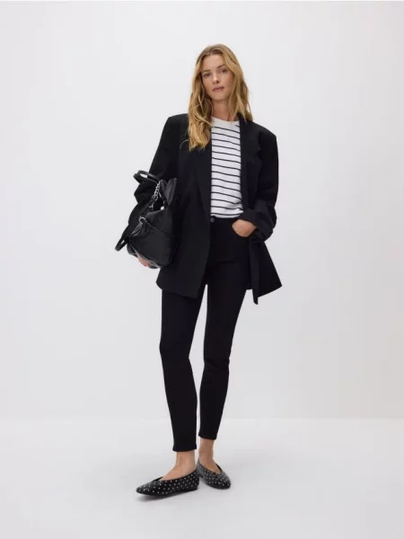 Reserved Джинси slim mid rise чорний