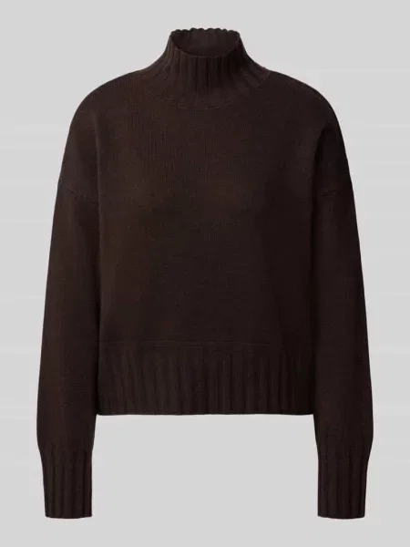 Sweter z dzianiny z mieszanka wełny ze stójka Milano Italy